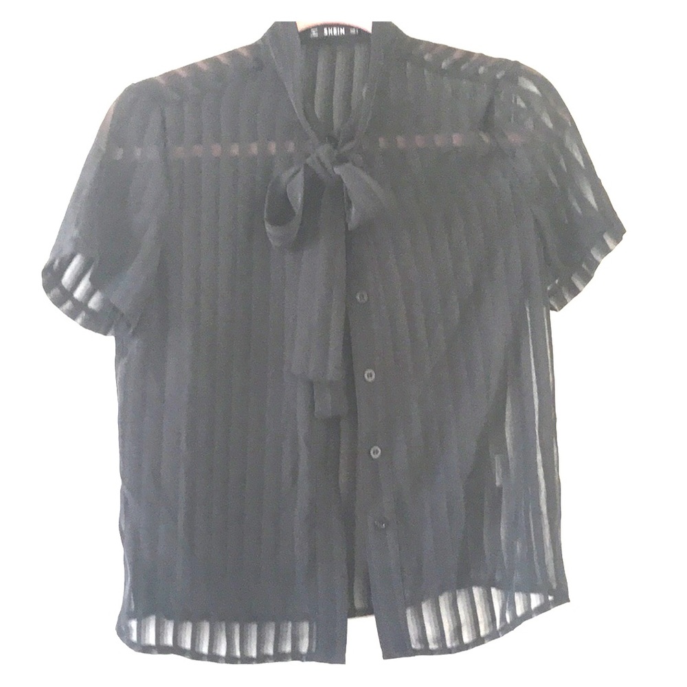 Sheer elegant SHEIN black/sheer blouse